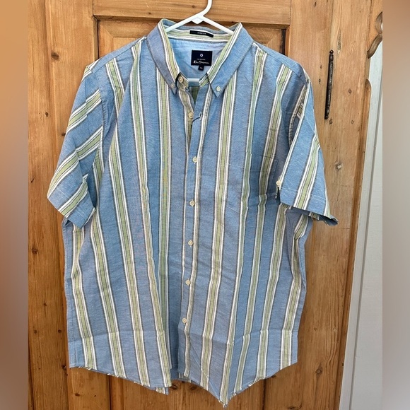 Ben Sherman Striped Oxford Shirt Short Sleeves XXL NWT - Picture 3 of 13